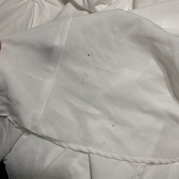 Shein Womens Solid White Bell Long Sleeve Deep Plunge V Neck Top Blouse Xs - Picture 4 of 4